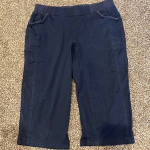 Christopher & Banks capris. Navy blue with full elastic waist for comfort.